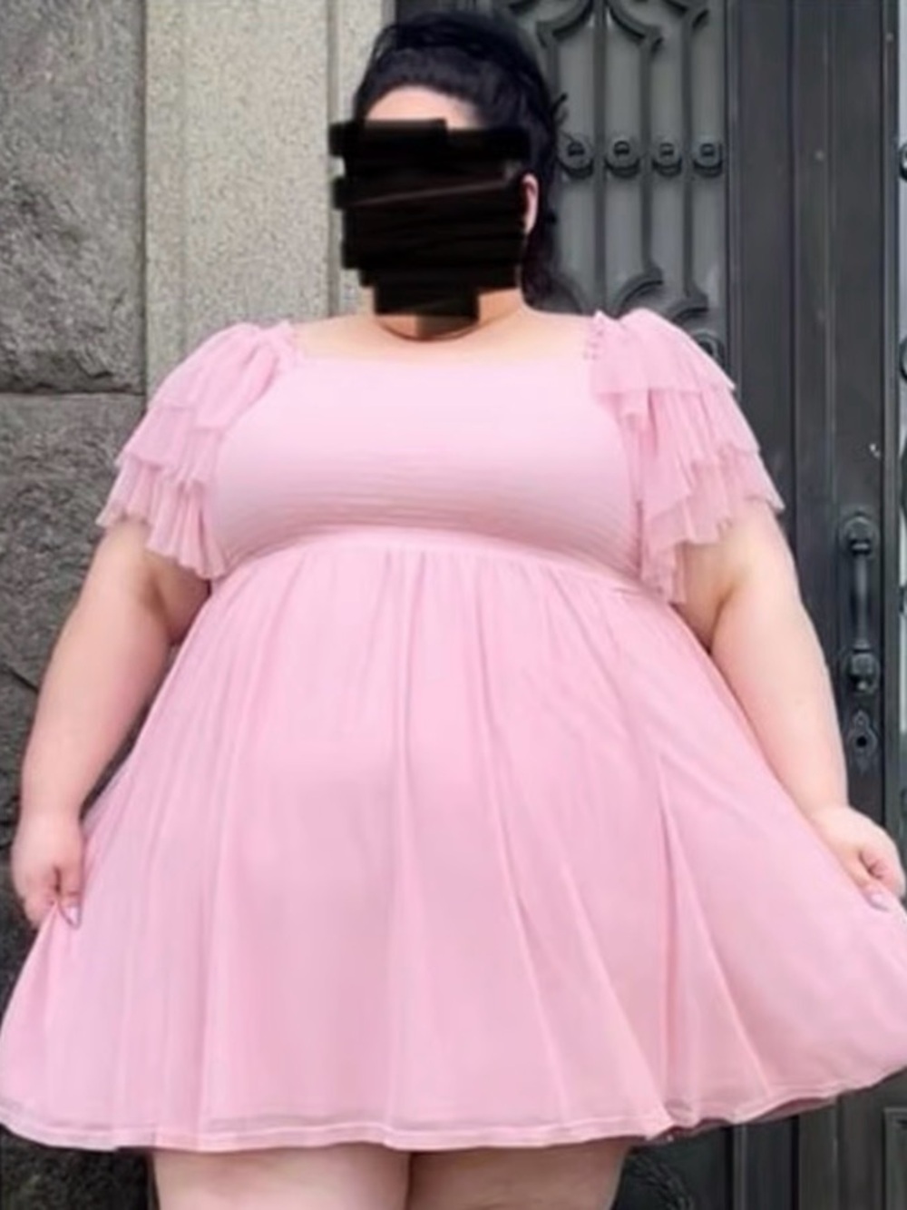 Torrid Pink Ruffle Sleeve mini dress